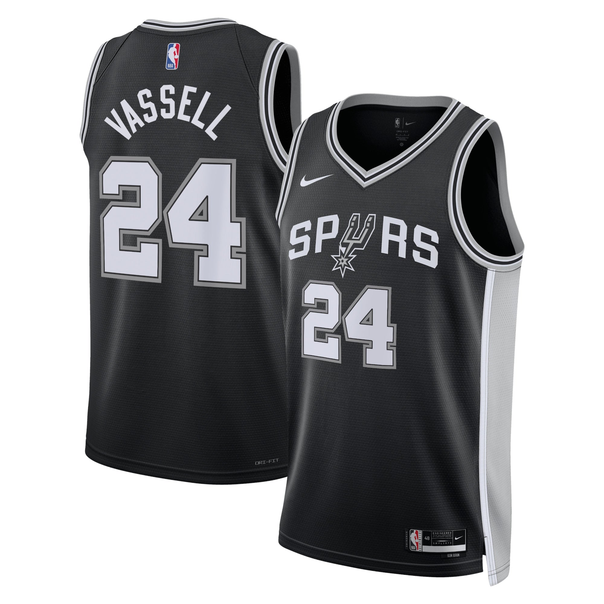 San Antonio Spurs Nike Icon Edition Swingman Jersey - Black - Devin Vassell - Unisex NBA Team Jersey Basketball Fan Apparel