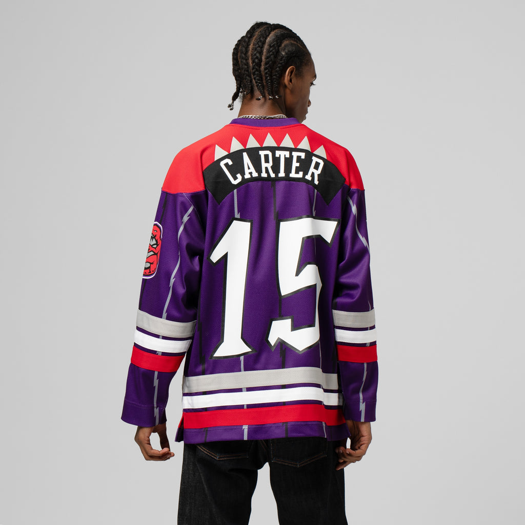 Unisex Mitchell & Ness Vince Carter Purple Toronto Raptors Maxxed Out Fashion Hockey Jersey NBA Team Jersey Basketball Fan Apparel