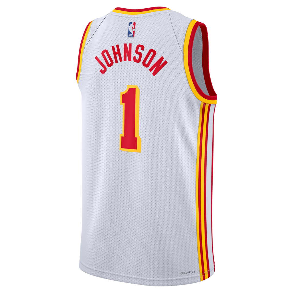 Atlanta Hawks Nike Association Edition Swingman Jersey - White - Jalen Johnson - Unisex NBA Team Jersey Basketball Fan Apparel