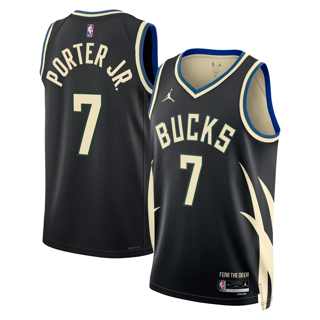 Milwaukee Bucks Jordan Brand Statement Edition Swingman Jersey - Hunter Green - Kevin Porter Jr. - Unisex NBA Team Jersey Basketball Fan Apparel