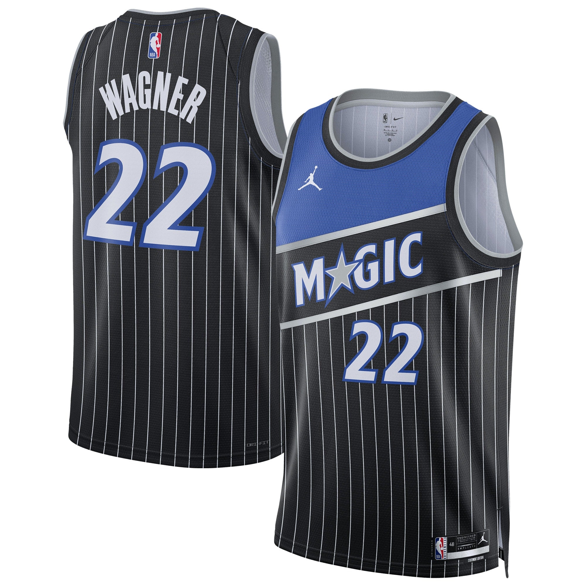 Orlando Magic Jordan Brand Statement Edition Swingman Jersey - Black - Franz Wagner - Unisex NBA Team Jersey Basketball Fan Apparel