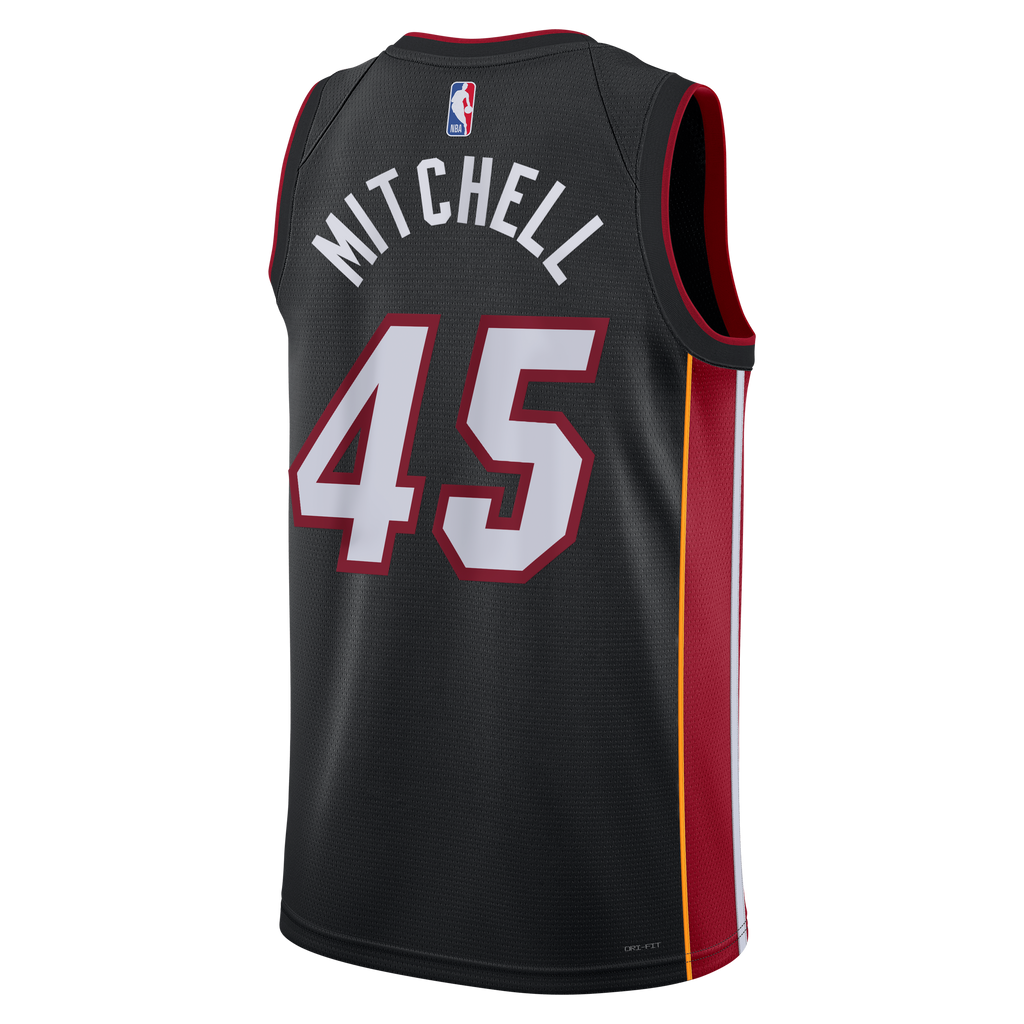 Miami Heat Nike Icon Edition Swingman Jersey - Black - Davion Mitchell - Unisex NBA Team Jersey Basketball Fan Apparel