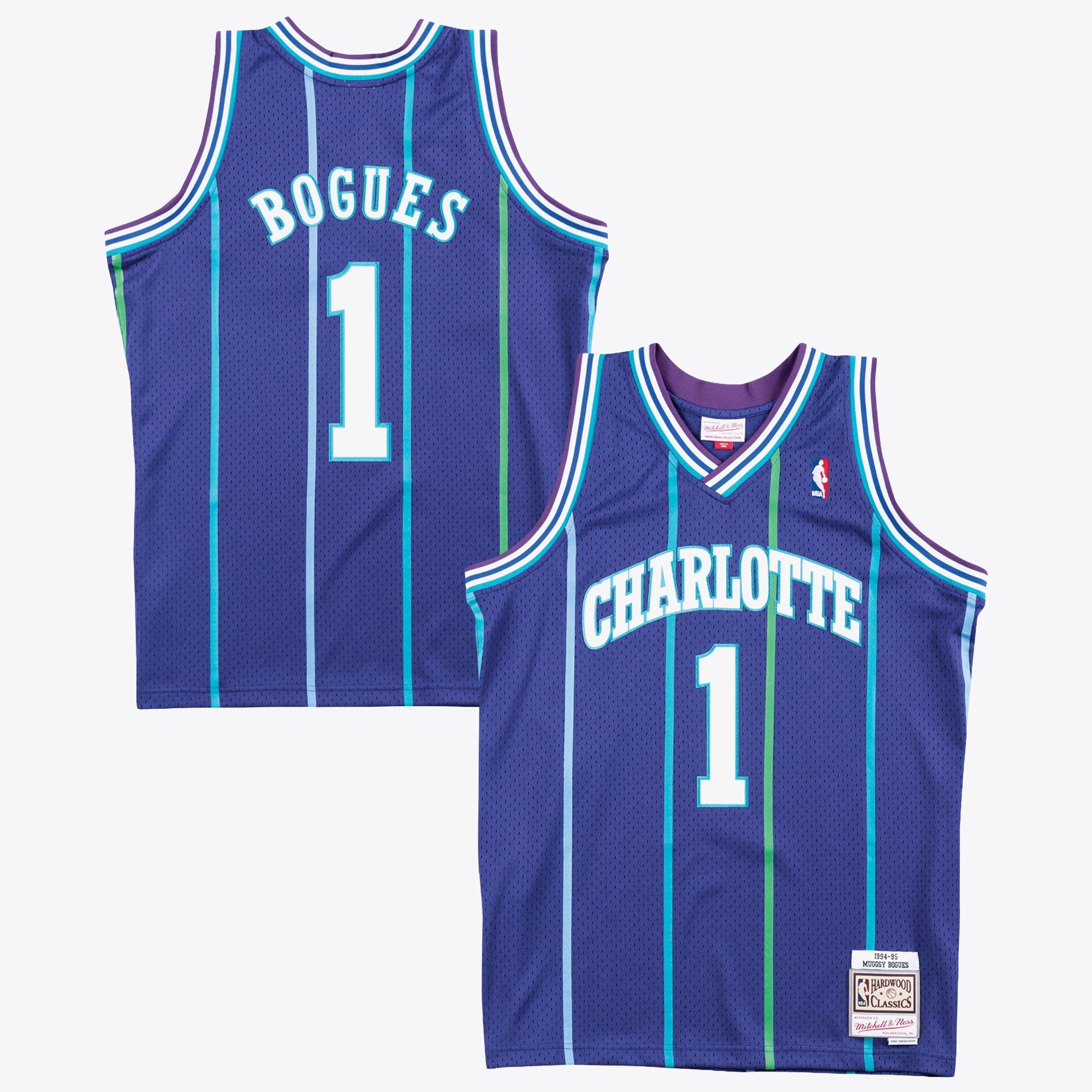 Charlotte Hornets Mitchell & Ness Muggsy Bogues 1994 Swingman Alternate Authentic Jersey - Purple NBA Team Jersey Basketball Fan Apparel