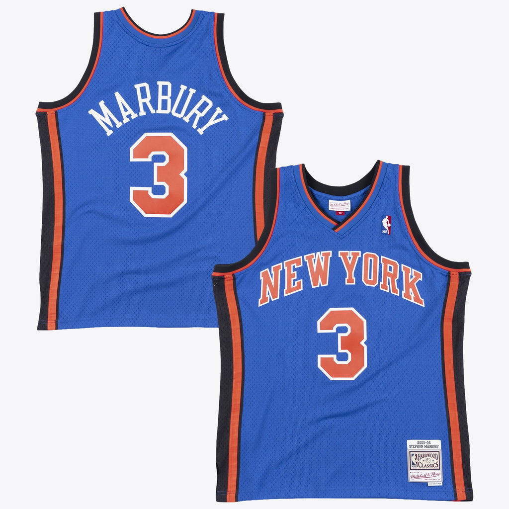 New York Knicks Mitchell & Ness Stephon Marbury 2006 Swingman Authentic Jersey - Royal Blue NBA Team Jersey Basketball Fan Apparel