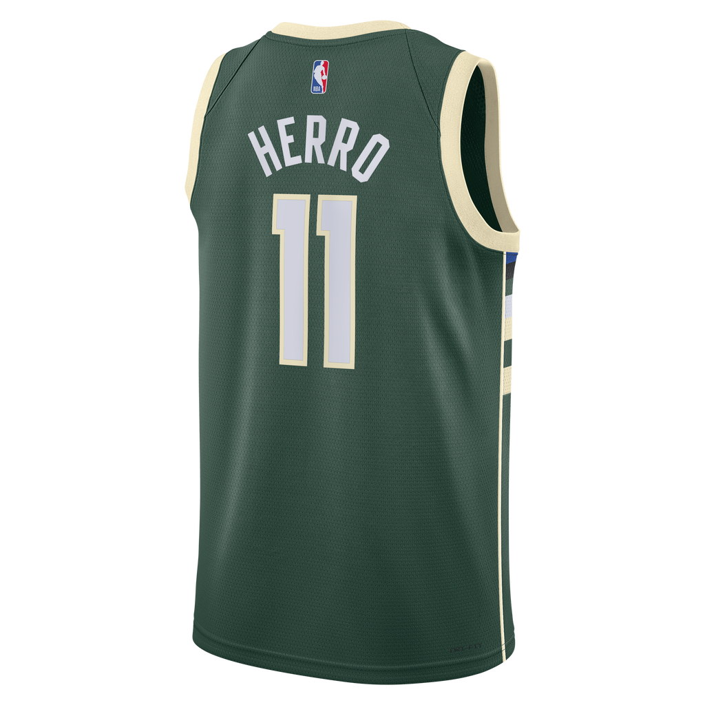 Milwaukee Bucks Nike Icon Edition Swingman Jersey - Hunter Green - Tyler Herro - Unisex NBA Team Jersey Basketball Fan Apparel