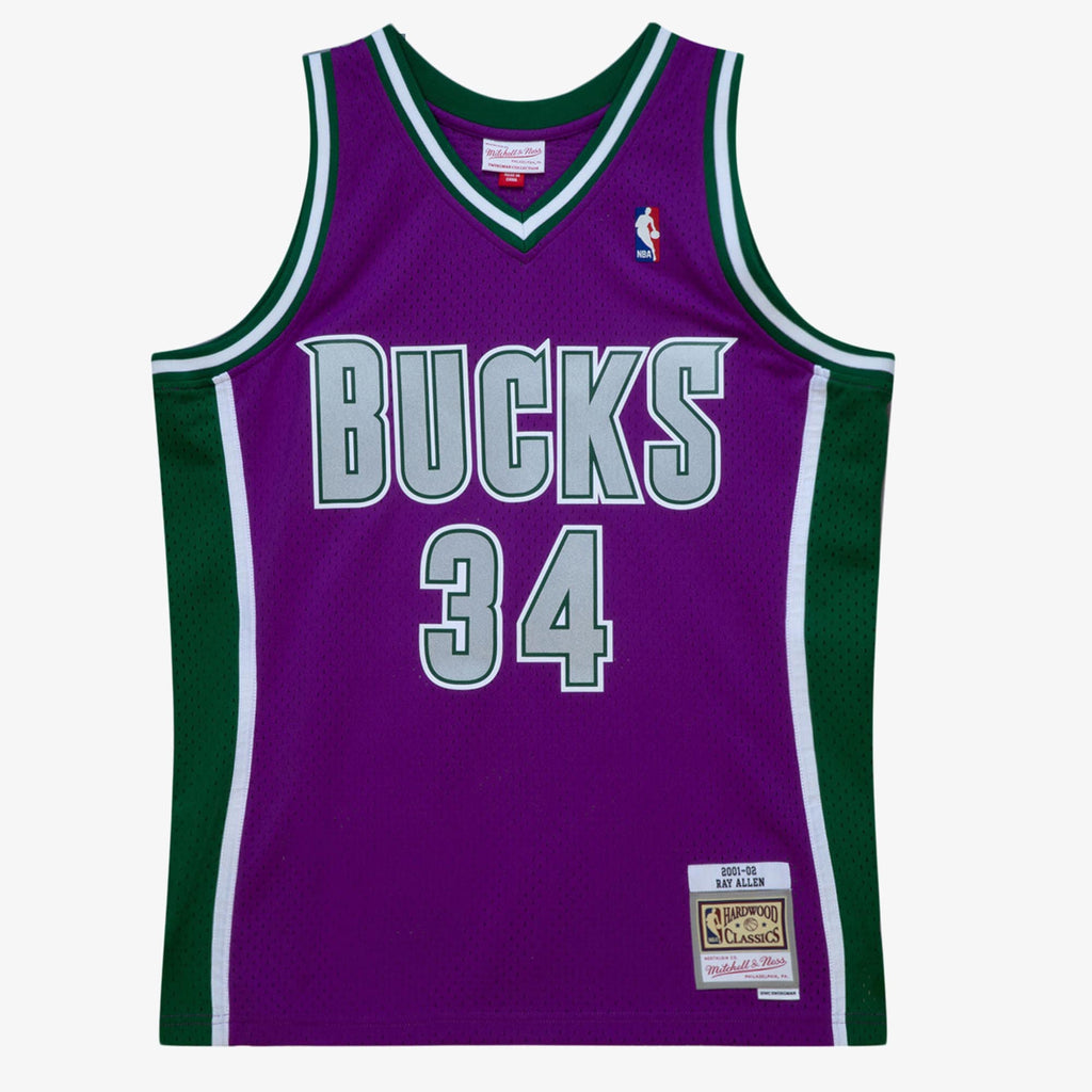 Milwaukee Bucks Mitchell & Ness Swingman Jersey Ray Allen 2001-02 NBA Team Jersey Basketball Fan Apparel