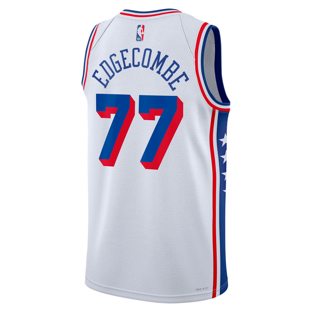 Philadelphia 76ers Nike Association Edition Swingman Jersey - White - VJ Edgecombe - Unisex NBA Team Jersey Basketball Fan Apparel
