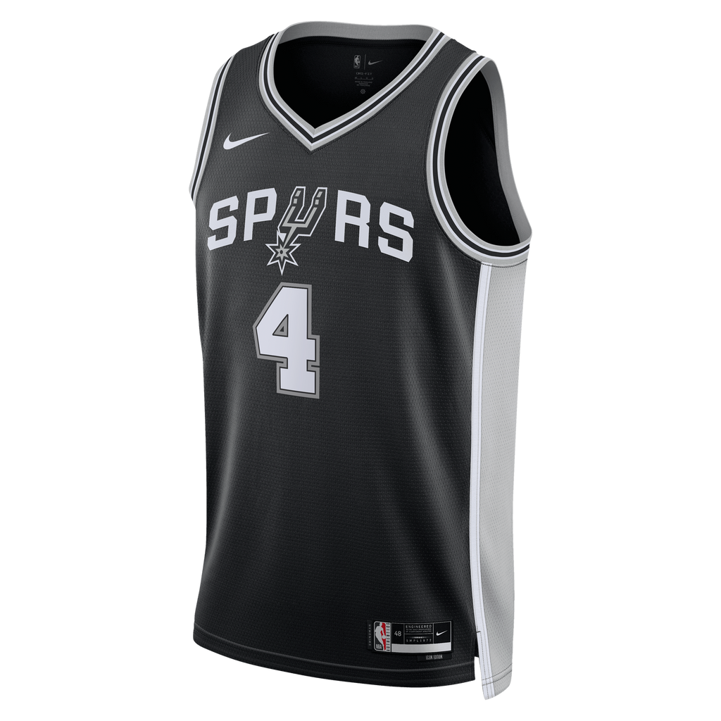 San Antonio Spurs Nike Icon Edition Swingman Jersey - Black - De'Aaron Fox - Unisex NBA Team Jersey Basketball Fan Apparel