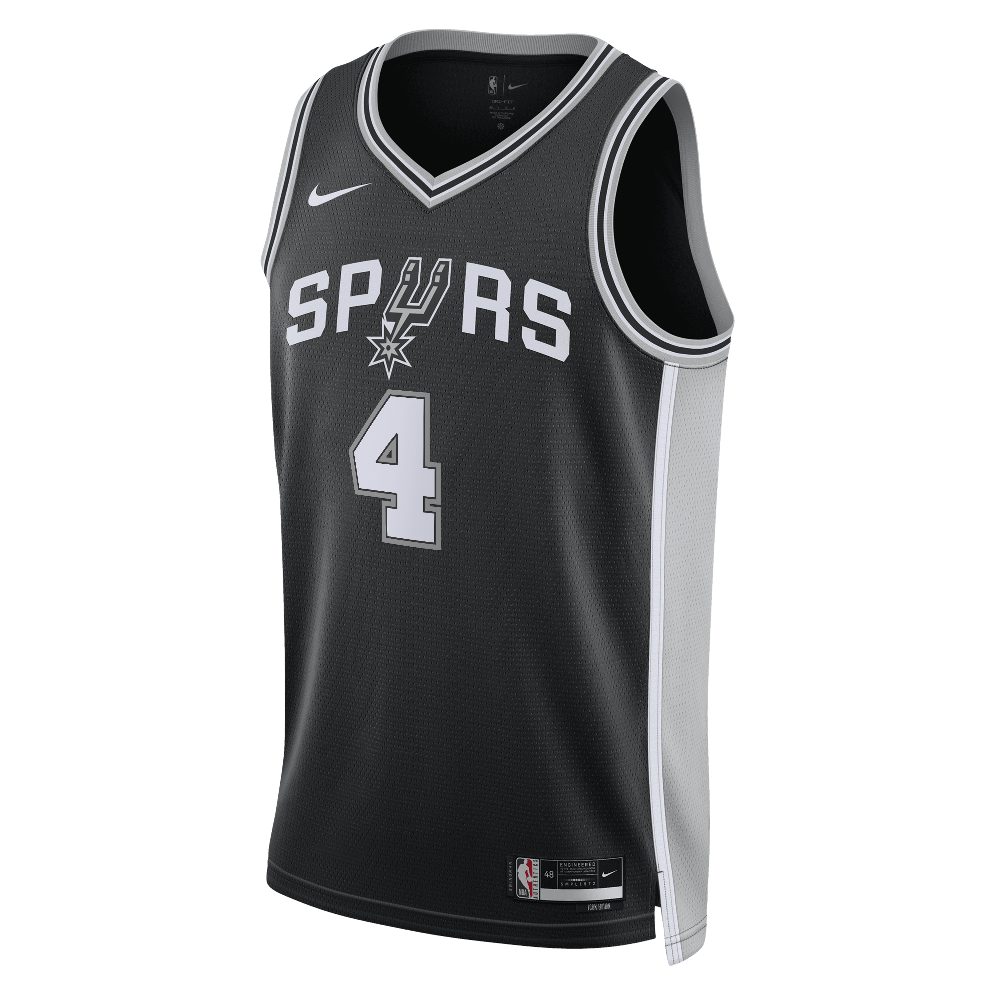 San Antonio Spurs Nike Icon Edition Swingman Jersey - Black - De'Aaron Fox - Unisex NBA Team Jersey Basketball Fan Apparel