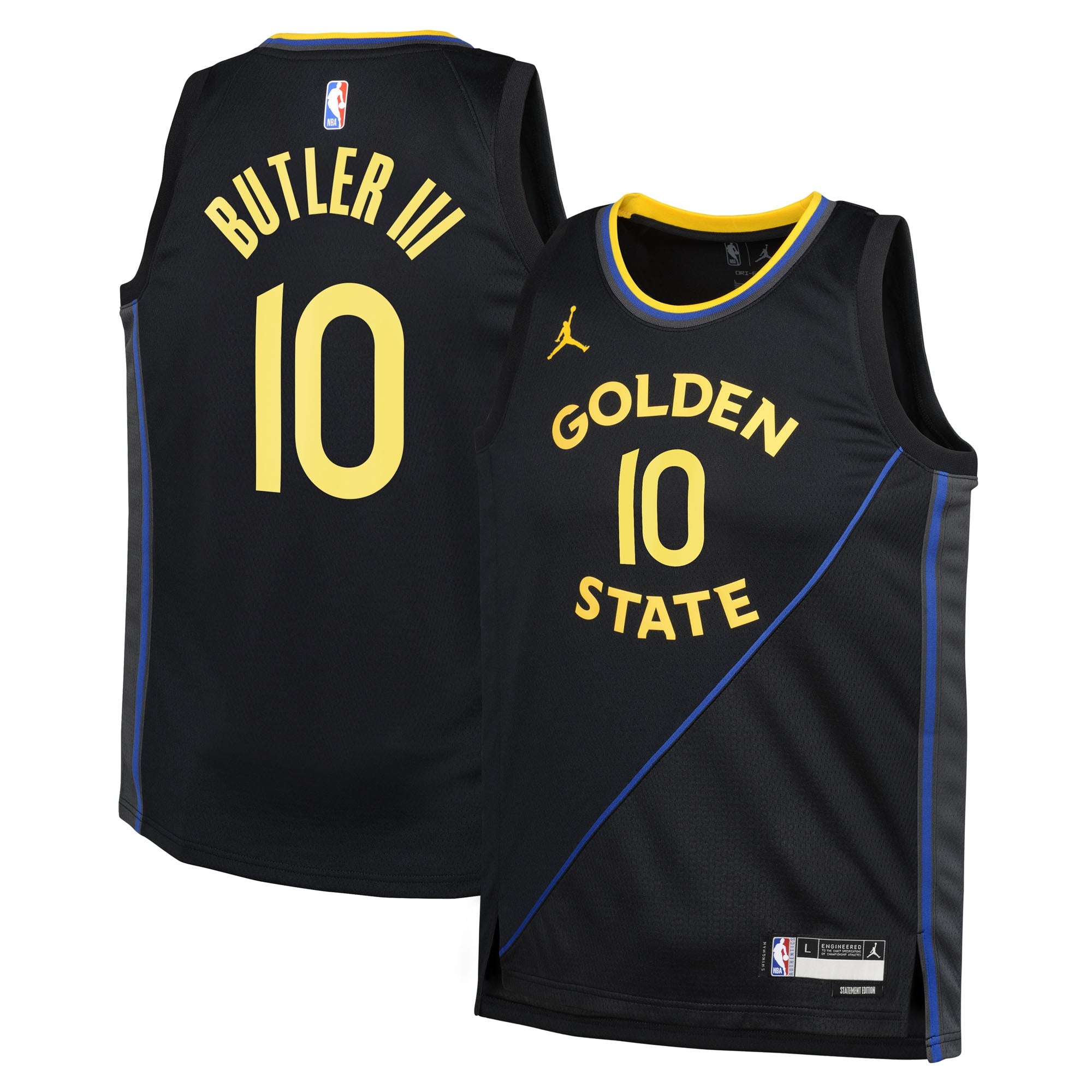 Golden State Warriors Jordan Brand Statement Edition Swingman Jersey - Black - Jimmy Butler III - Youth NBA Team Jersey Basketball Fan Apparel