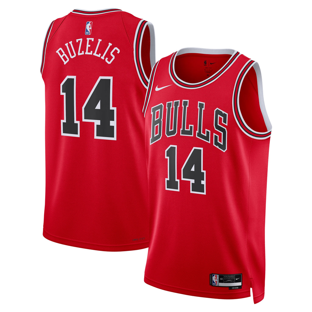 Chicago Bulls Nike Icon Swingman Jersey - Red - Matas Buzelis - Unisex NBA Team Jersey Basketball Fan Apparel