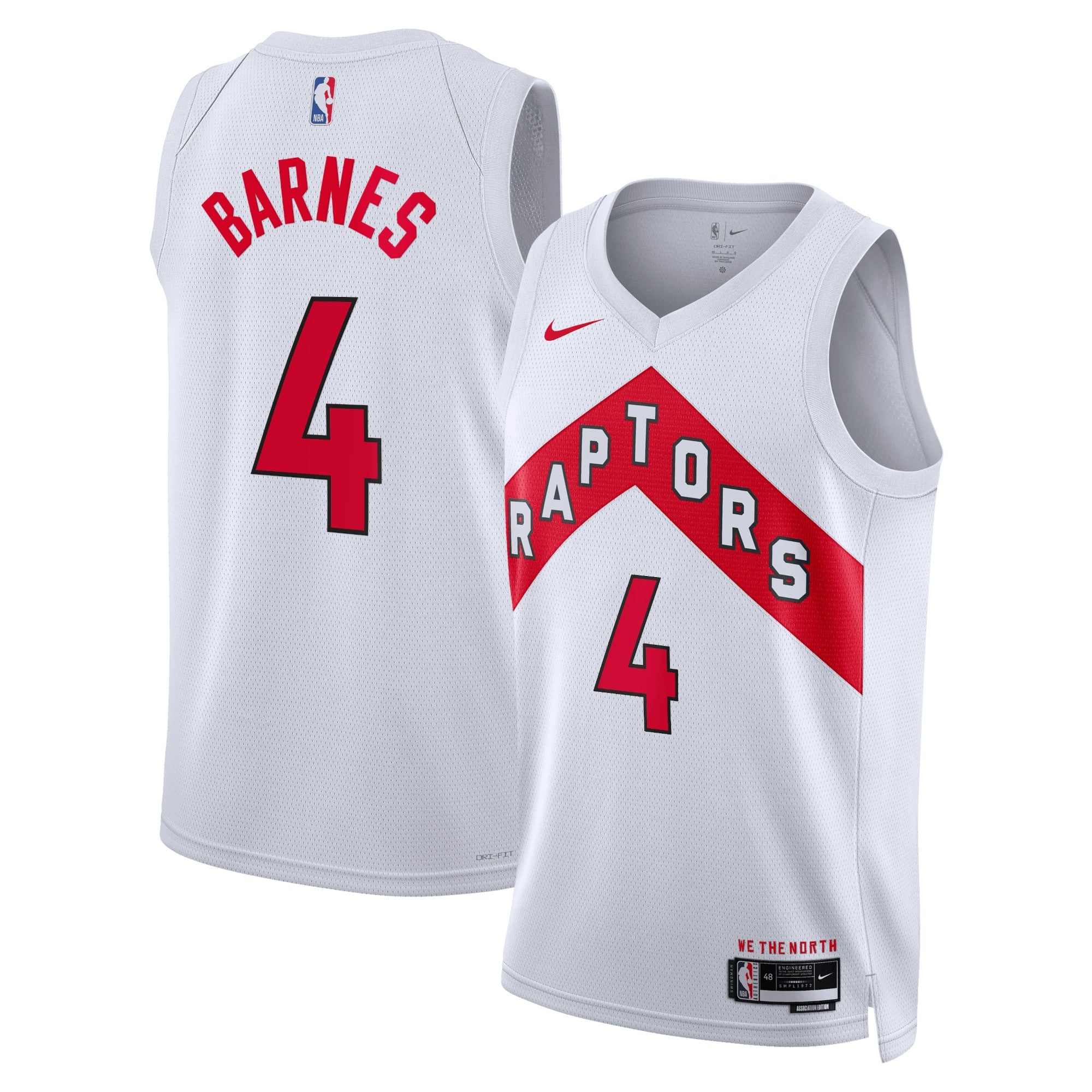 Toronto Raptors Nike Association Edition Swingman Jersey - White - Scottie Barnes - Unisex NBA Team Jersey Basketball Fan Apparel