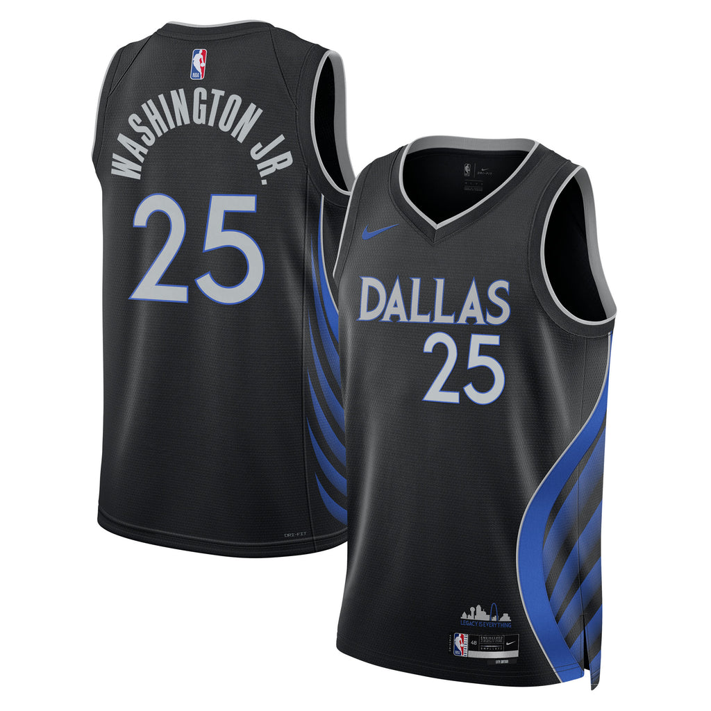 Dallas Mavericks Nike 2025/26 City Edition Swingman Jersey - Black - P.J. Washington Jr. - Unisex NBA Team Jersey Basketball Fan Apparel