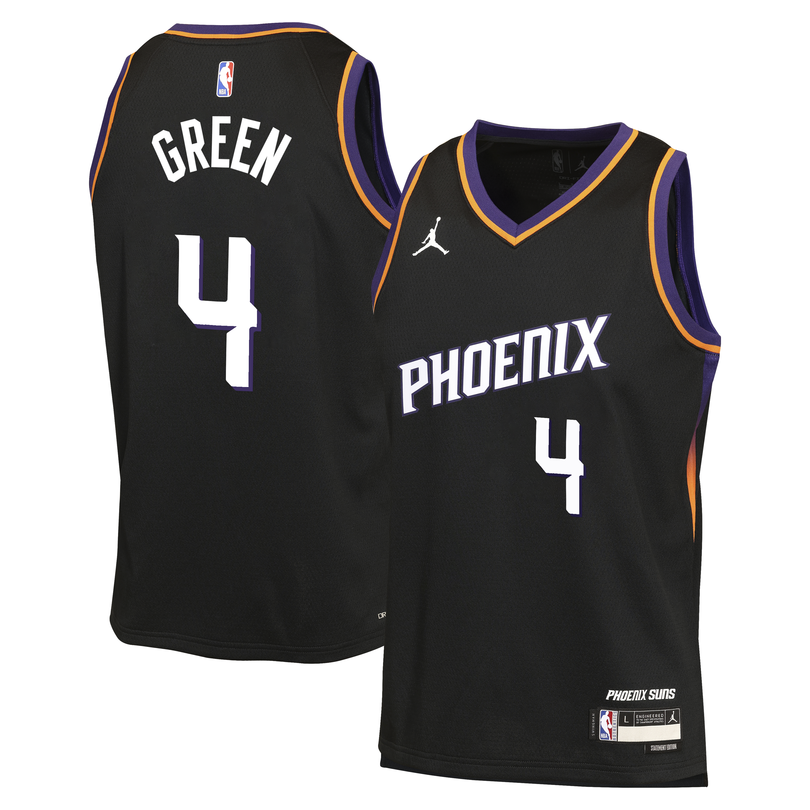 Phoenix Suns Jordan Brand Statement Edition Jersey - Black - Jalen Green - Youth NBA Team Jersey Basketball Fan Apparel