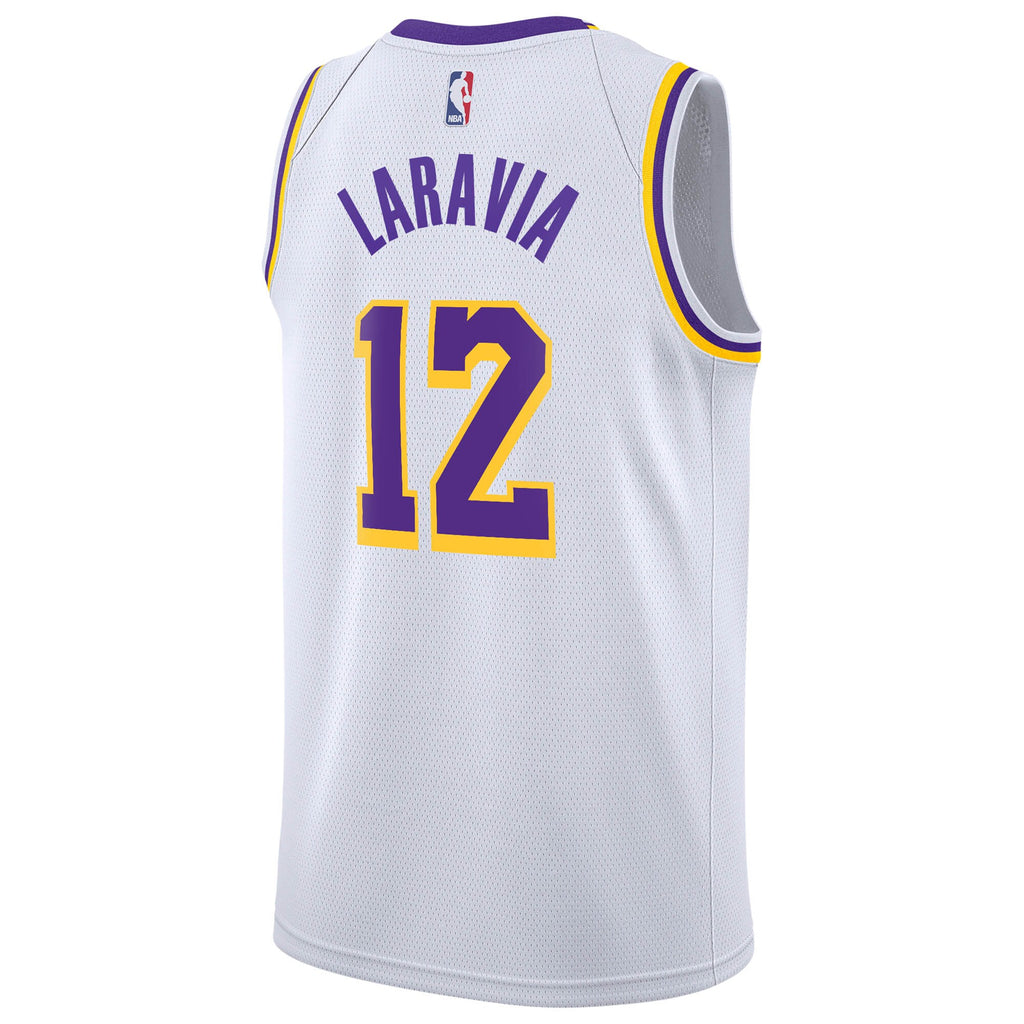 Los Angeles Lakers Nike Association Edition Swingman Jersey - White - Jake LaRavia - Youth NBA Team Jersey Basketball Fan Apparel