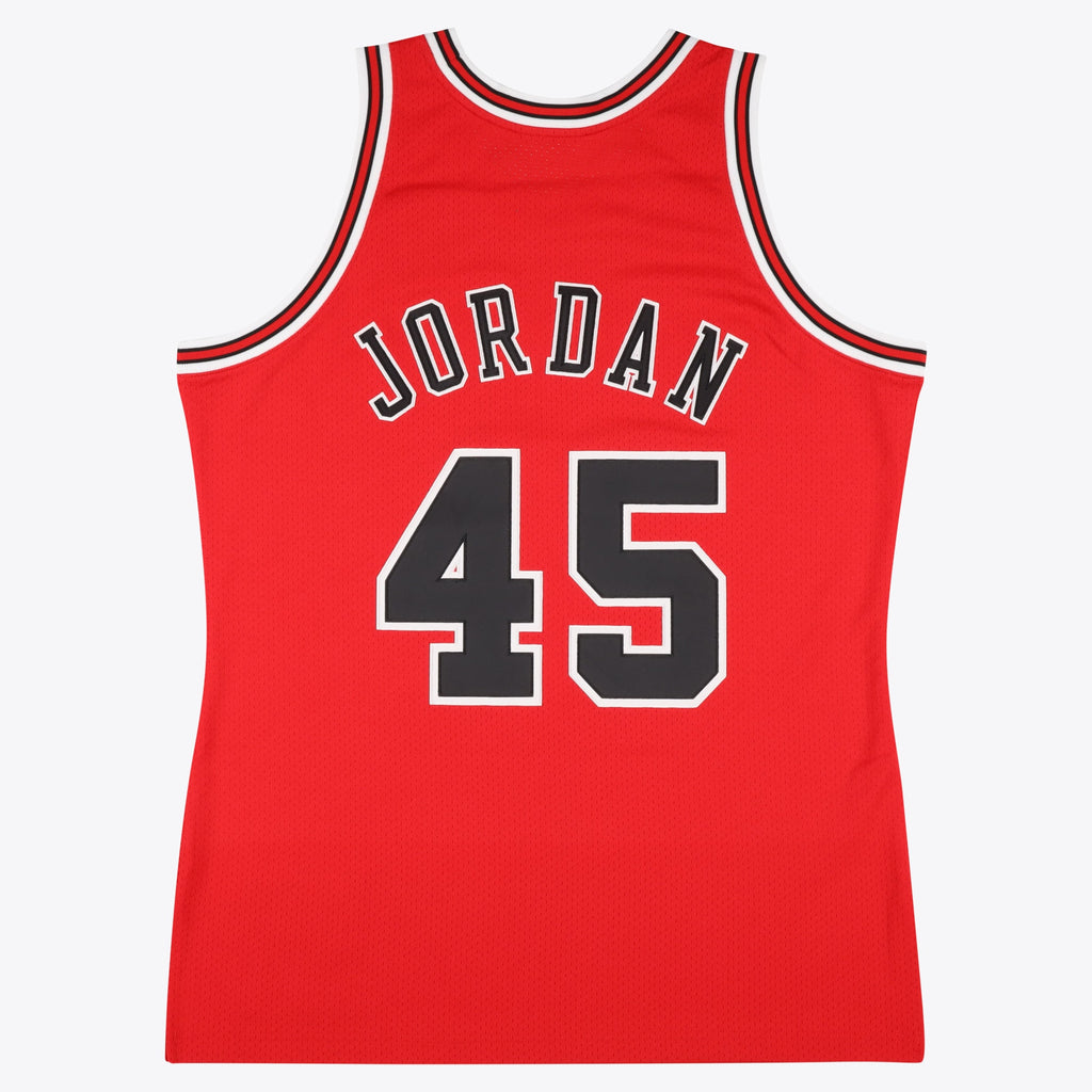Chicago Bulls Mitchell & Ness Michael Jordan 1994-95 Road 45 Authentic Jersey - Red - Men's NBA Team Jersey Basketball Fan Apparel