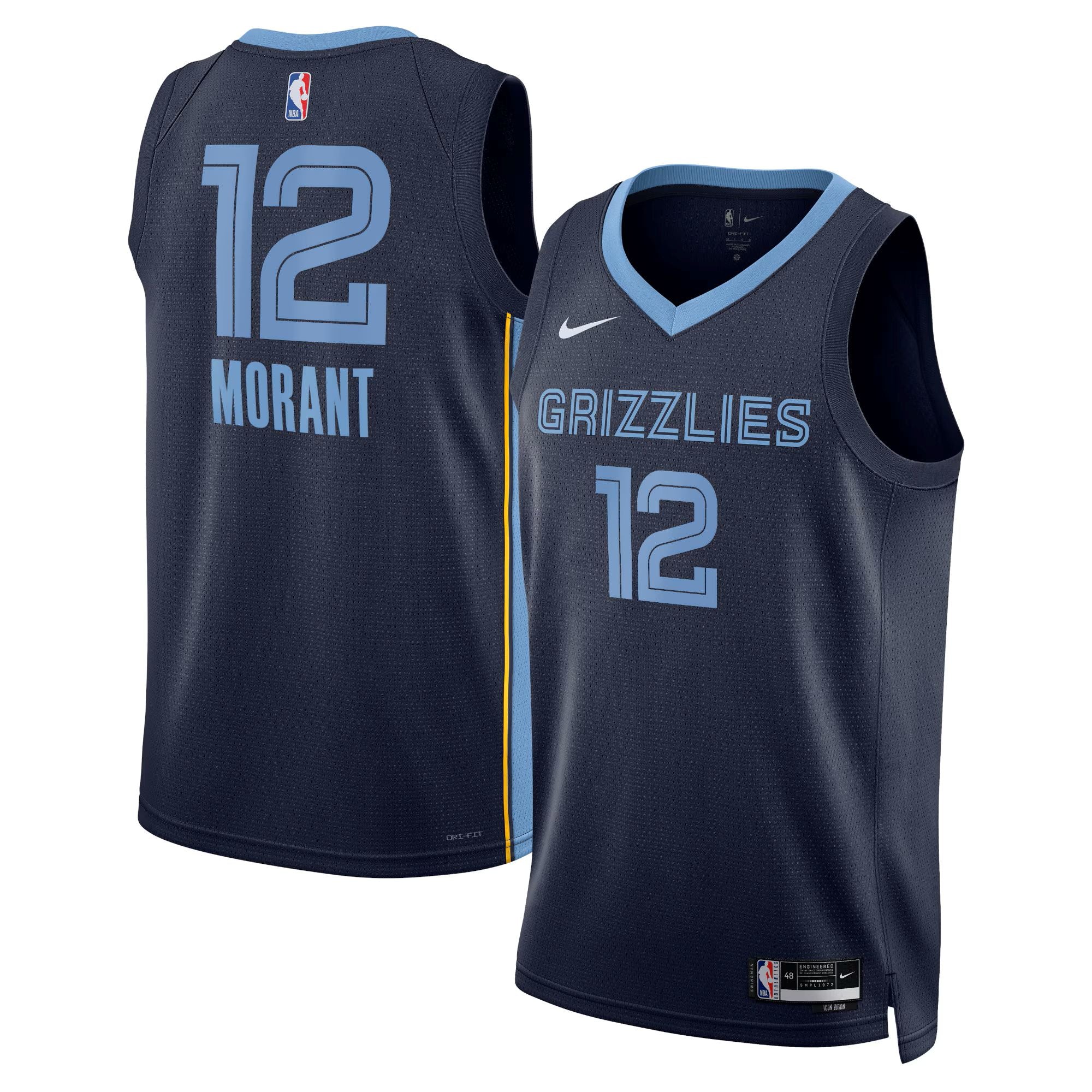 Memphis Grizzlies Nike Icon Edition Swingman Jersey - Ja Morant - Unisex NBA Team Jersey Basketball Fan Apparel