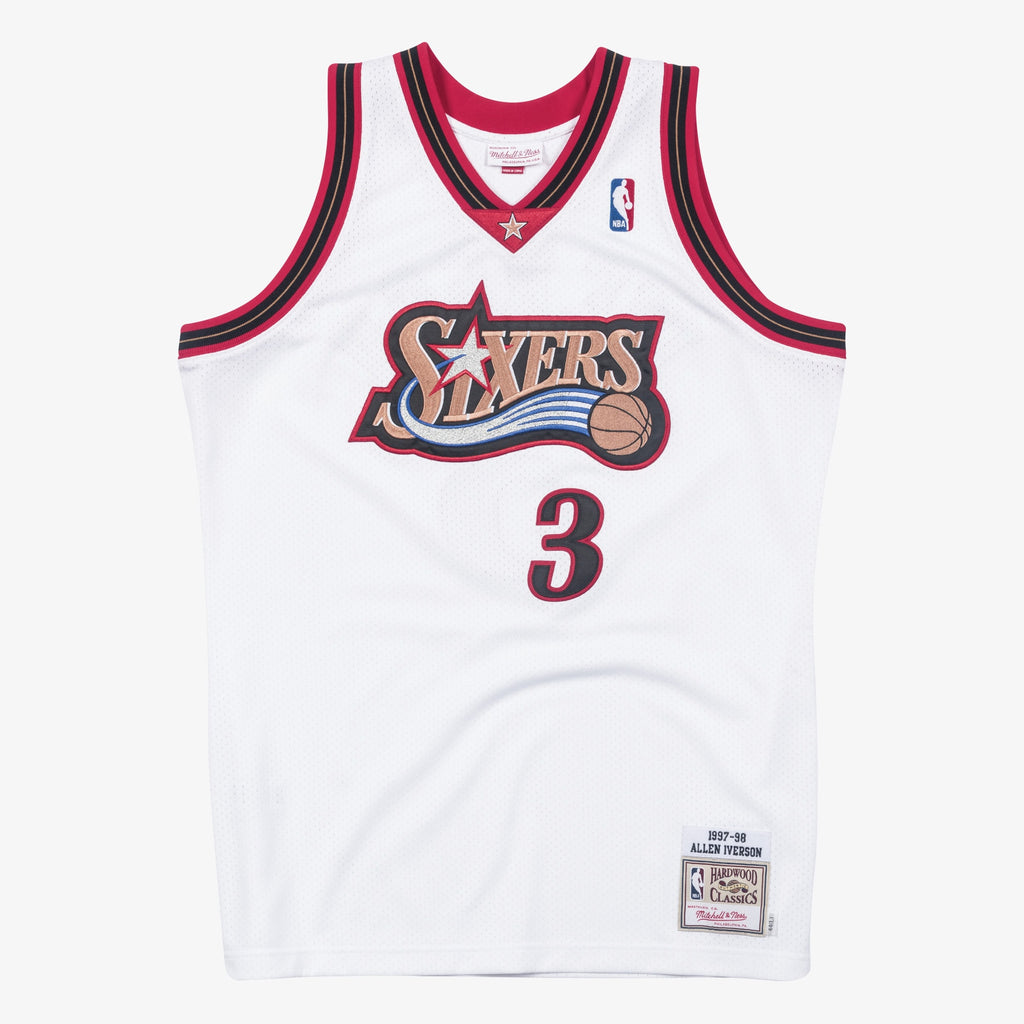 Philadelphia 76ers Mitchell & Ness Allen Iverson 1997 Authentic Jersey - White NBA Team Jersey Basketball Fan Apparel
