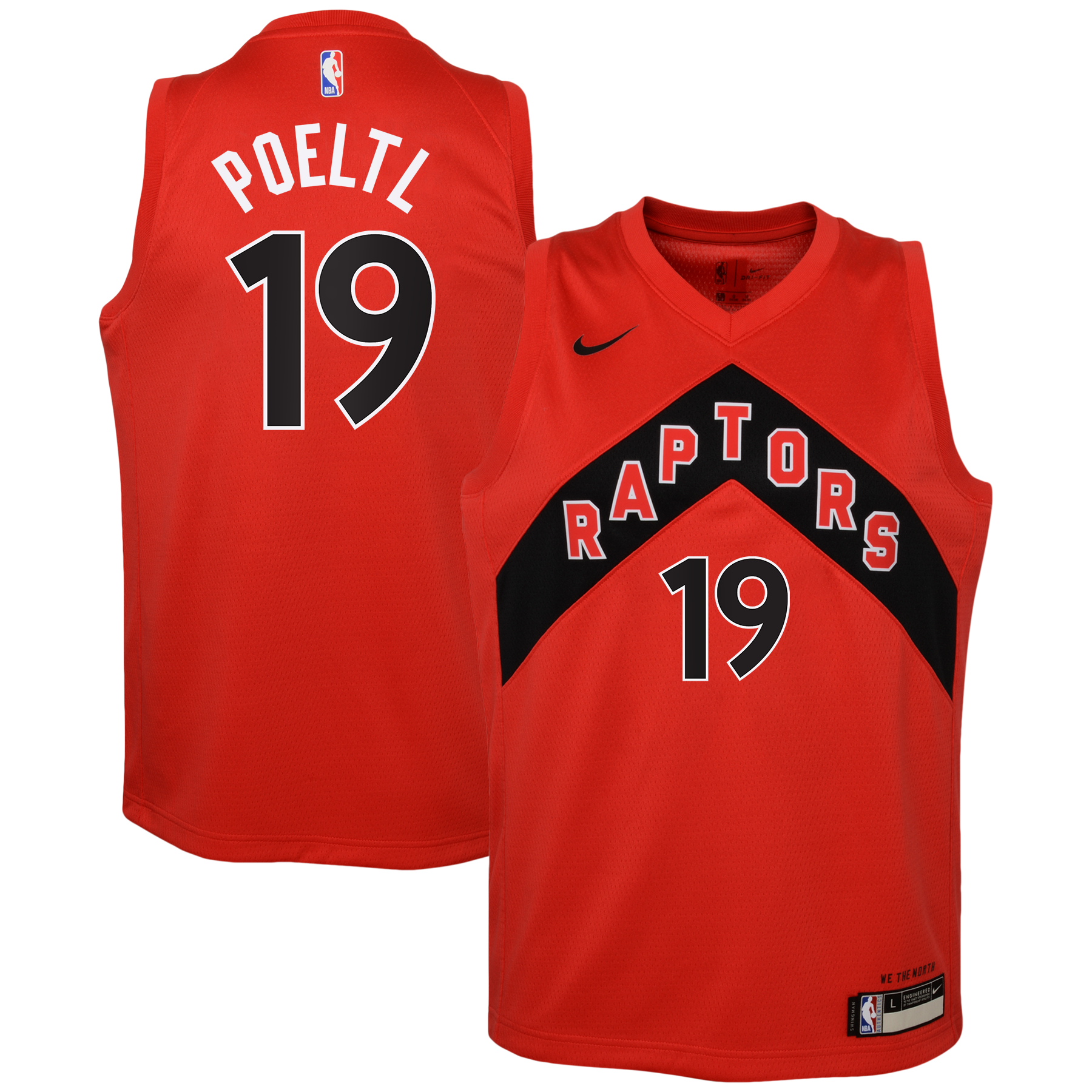 Toronto Raptors Nike Icon Edition Swingman Jersey - Red - Jakob Poeltl - Youth NBA Team Jersey Basketball Fan Apparel