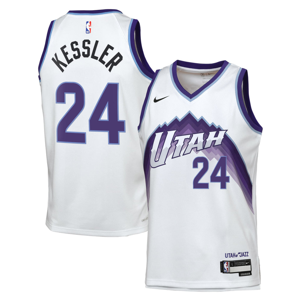 Utah Jazz Nike Replica Association Edition Swingman Jersey - White - Walker Kessler - Youth NBA Team Jersey Basketball Fan Apparel