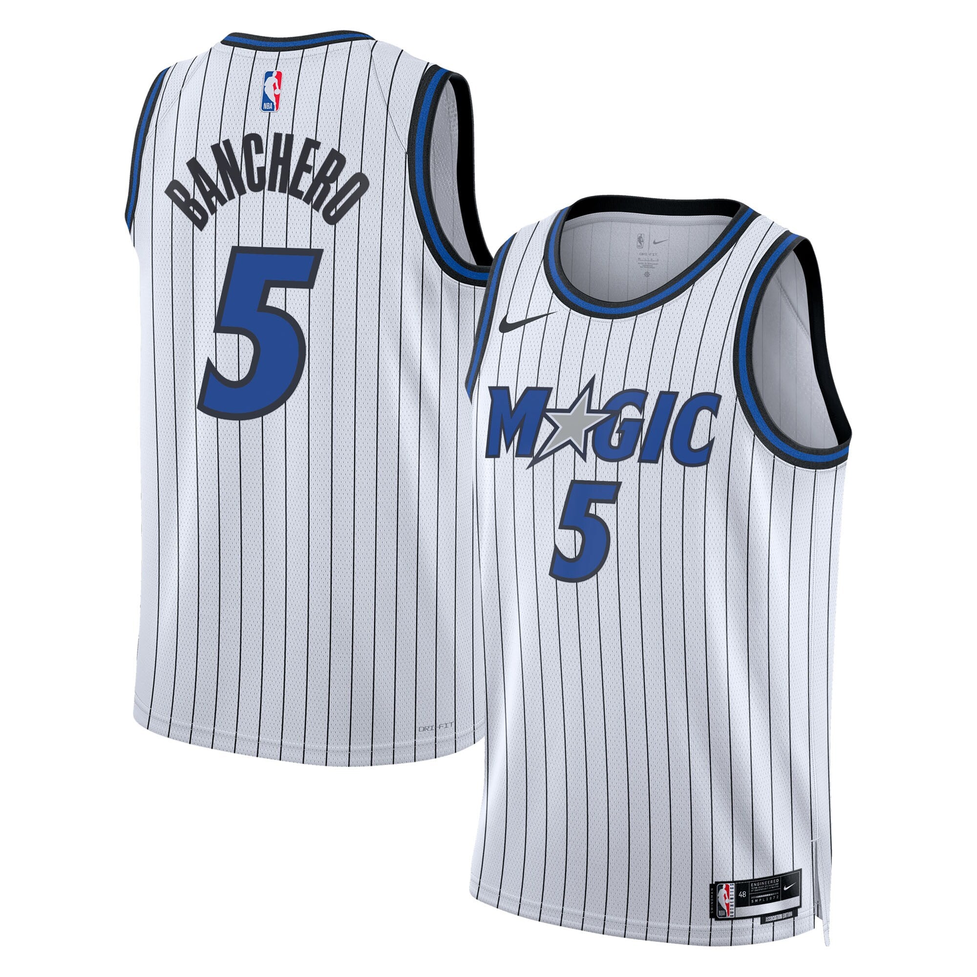 Orlando Magic Nike Replica Association Edition Swingman Jersey - White - Paolo Banchero - Unisex NBA Team Jersey Basketball Fan Apparel