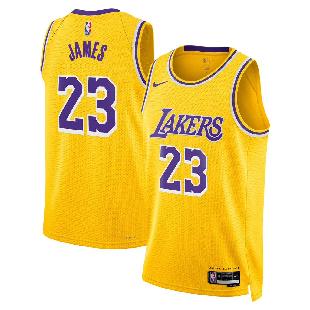 Los Angeles Lakers Nike Icon Swingman Jersey - Gold - LeBron James - Youth NBA Team Jersey Basketball Fan Apparel