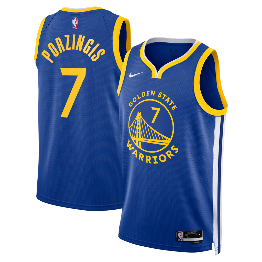 Golden State Warriors Nike Icon Edition Swingman Jersey - Royal - Kristaps Porziņģis - Unisex NBA Team Jersey Basketball Fan Apparel