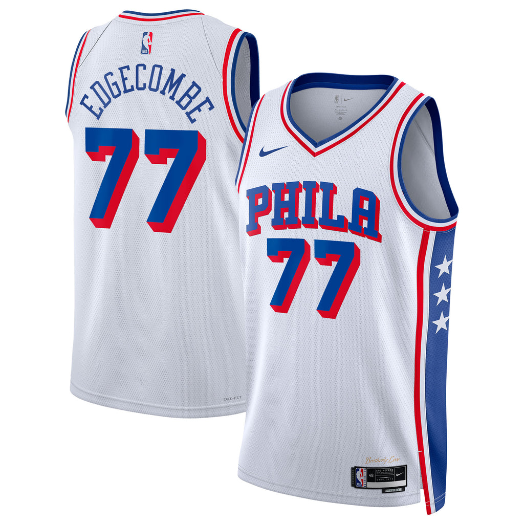 Philadelphia 76ers Nike Association Edition Swingman Jersey - White - VJ Edgecombe - Unisex NBA Team Jersey Basketball Fan Apparel