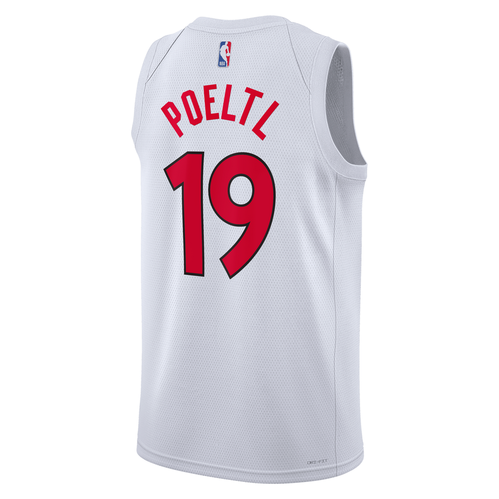 Toronto Raptors Nike Association Edition Swingman Jersey - White - Jakob Poeltl - Unisex NBA Team Jersey Basketball Fan Apparel
