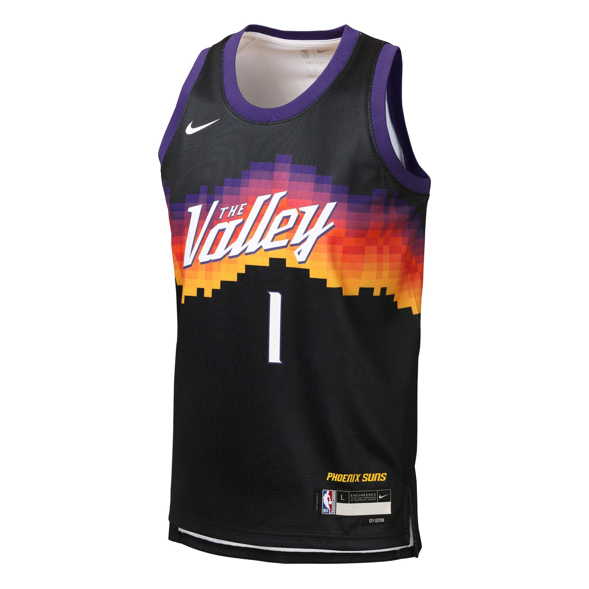 Phoenix Suns Nike 2025/26 City Edition Swingman Jersey - Black - Devin Booker - Youth NBA Team Jersey Basketball Fan Apparel