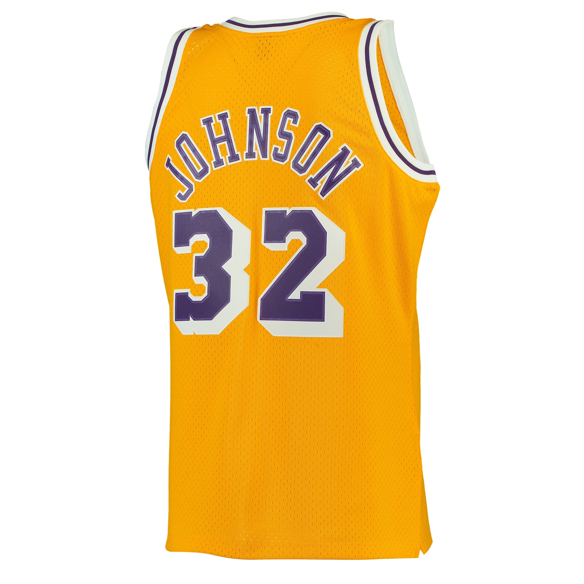 Los Angeles Lakers Mitchell & Ness Magic Johnson 1984-85 Hardwood Classics Swingman Jersey - Gold - Men's NBA Team Jersey Basketball Fan Apparel