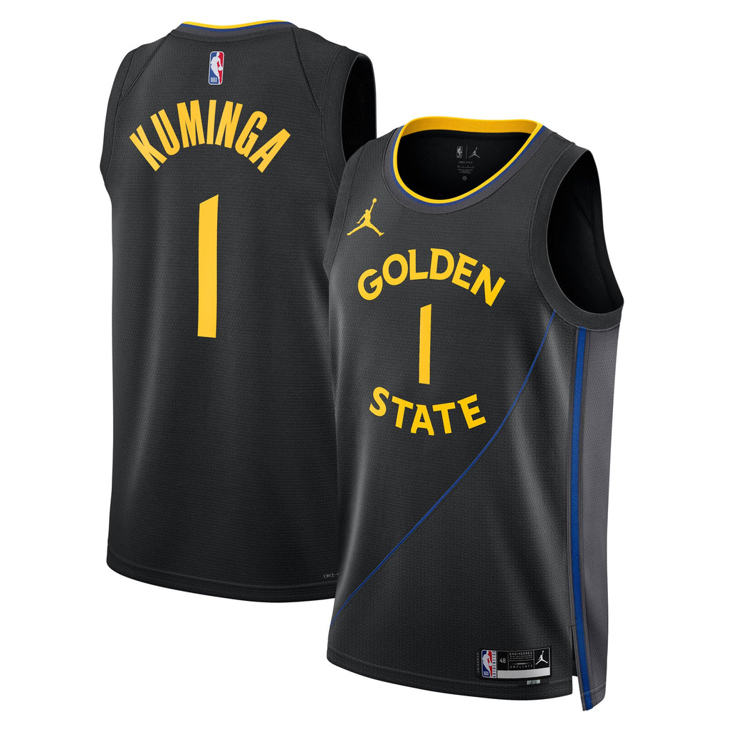 Golden State Warriors Jordan Brand 2024/25 Statement Edition Swingman Jersey - Black - Jonathan Kuminga - Unisex NBA Team Jersey Basketball Fan Appare