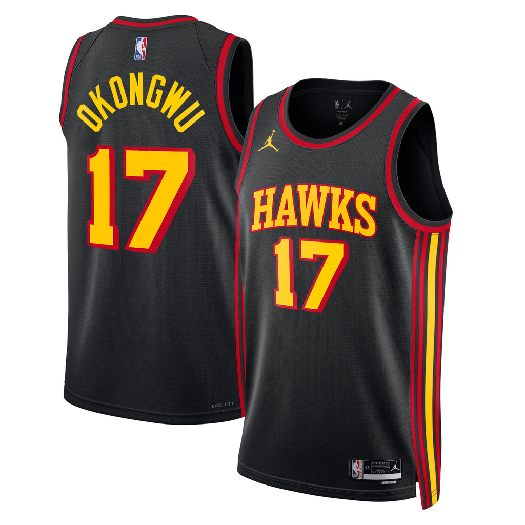 Atlanta Hawks Jordan Statement Edition Swingman Jersey - Black - Onyeka Okongwu - Unisex NBA Team Jersey Basketball Fan Apparel