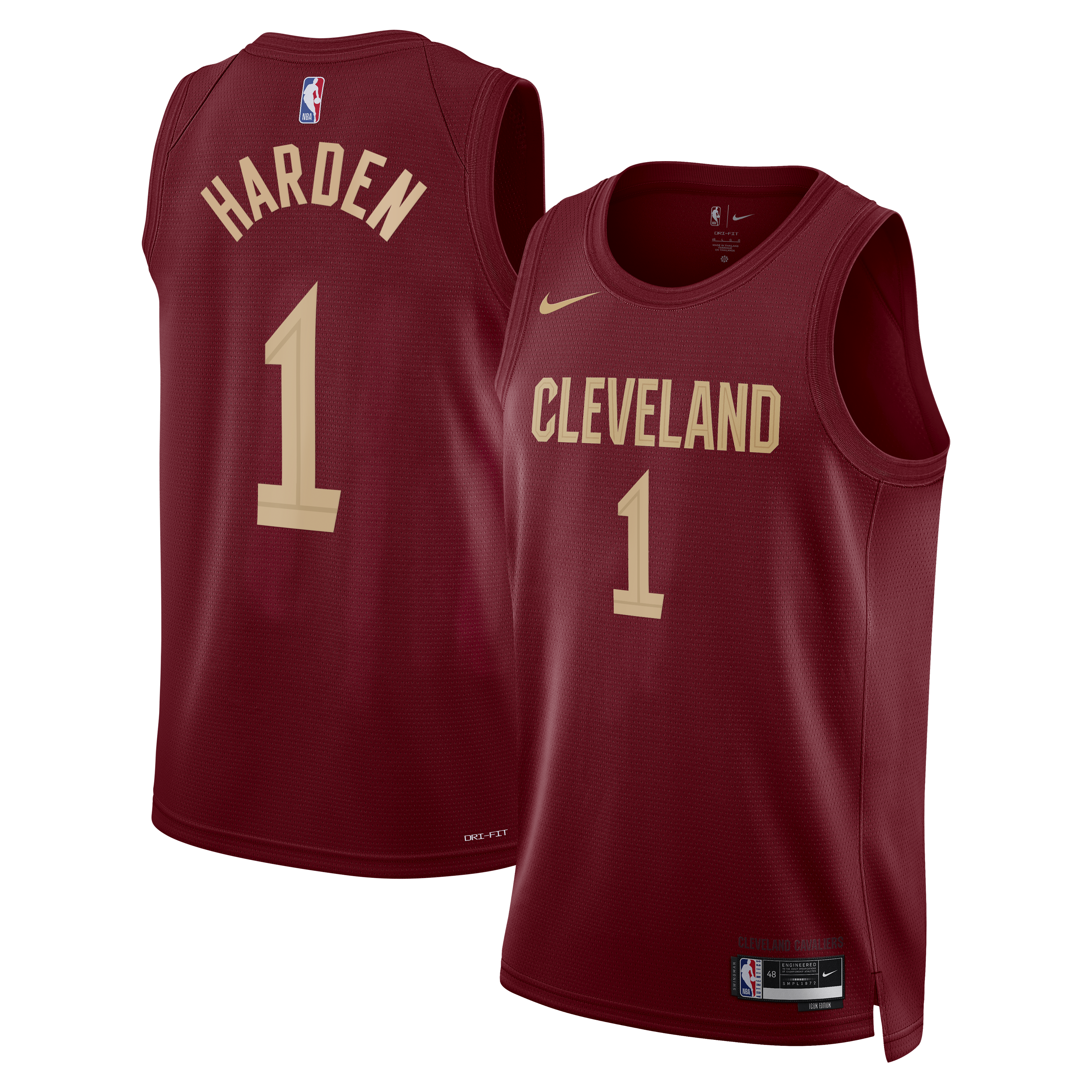Cleveland Cavaliers Nike Icon Edition Swingman Jersey - Wine - James Harden - Unisex NBA Team Jersey Basketball Fan Apparel