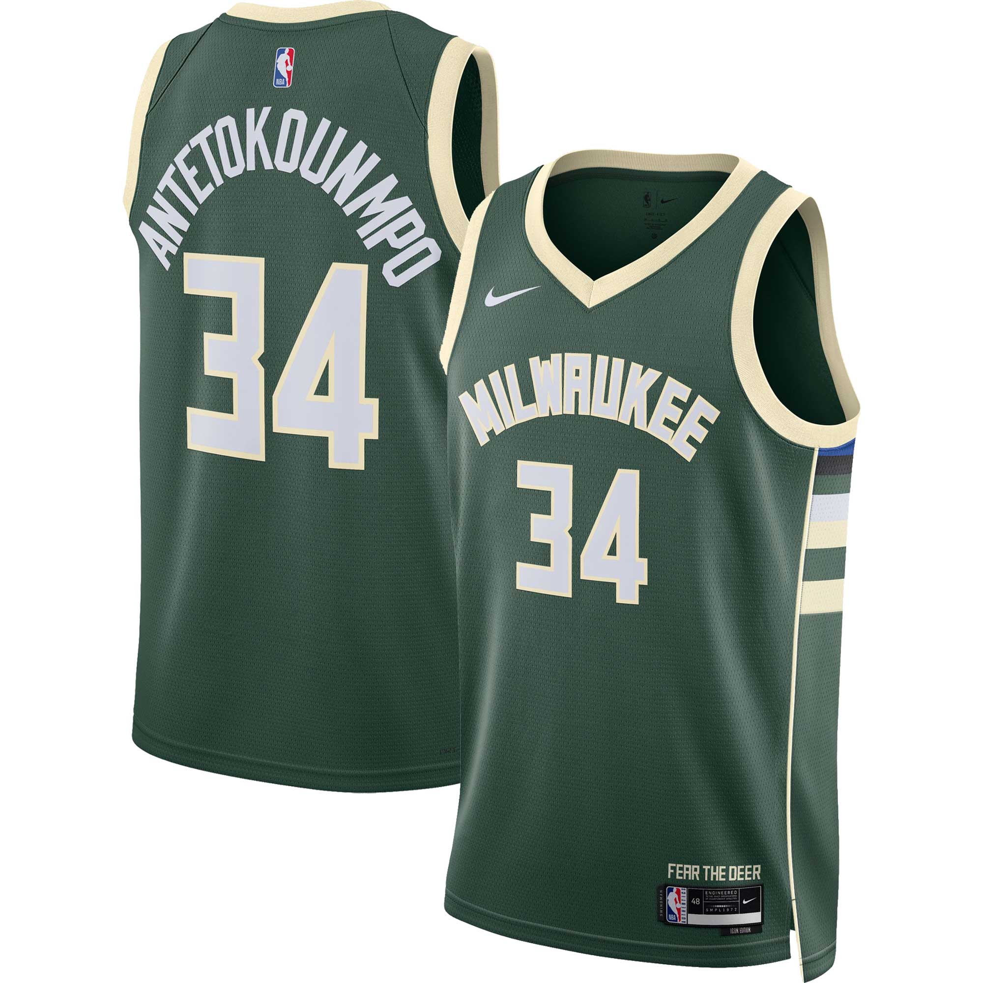 Milwaukee Bucks Giannis Antetokounmpo Nike Dri-Fit Swingman Jersey NBA Team Jersey Basketball Fan Apparel