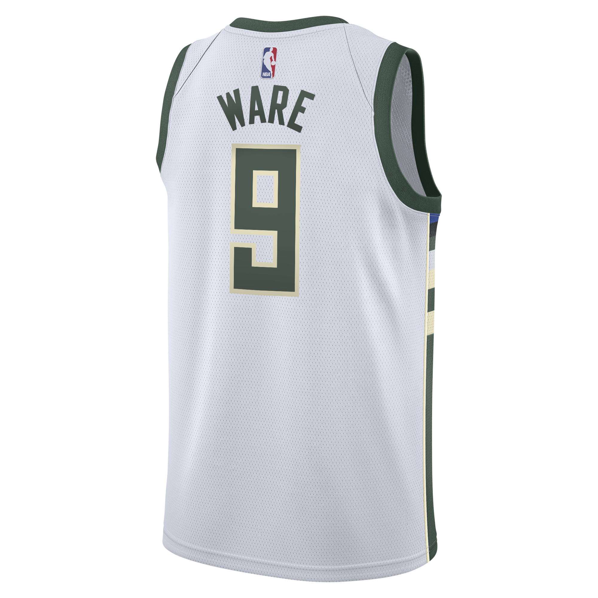 Milwaukee Bucks Nike Association Edition Swingman Jersey - White - Kel'el Ware - Youth NBA Team Jersey Basketball Fan Apparel