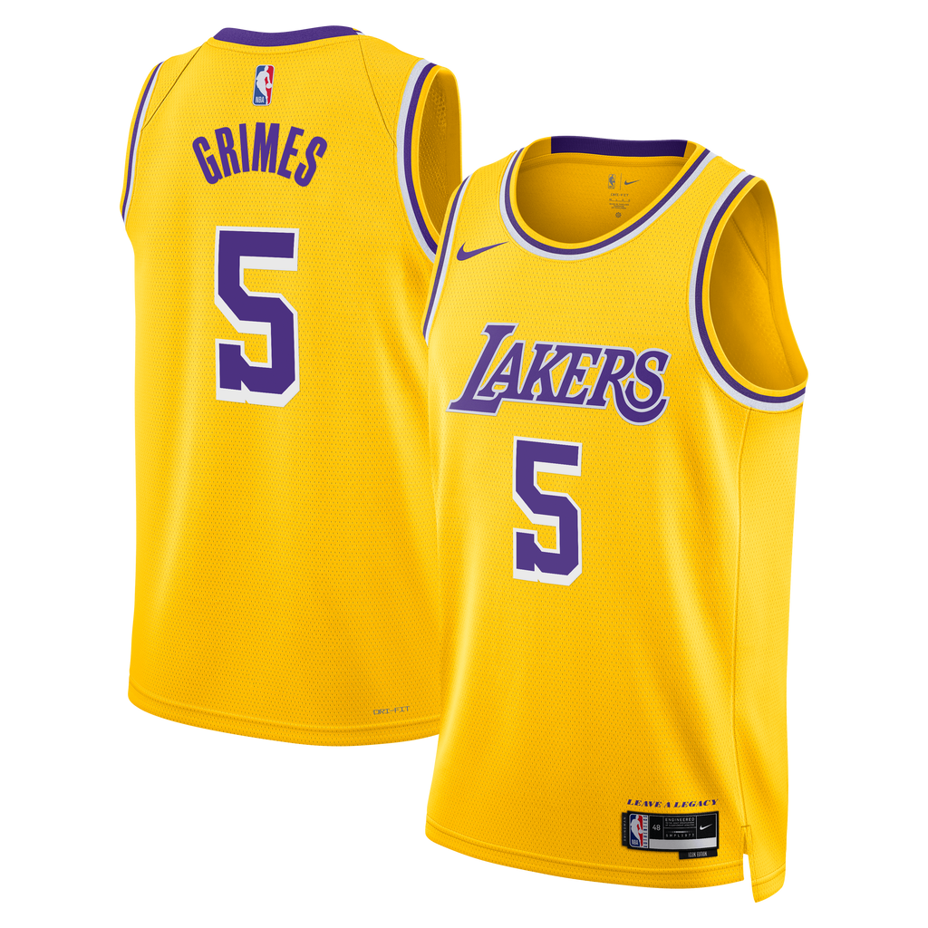Los Angeles Lakers Nike Icon Edition Swingman Jersey - Gold - Quentin Grimes - Unisex NBA Team Jersey Basketball Fan Apparel