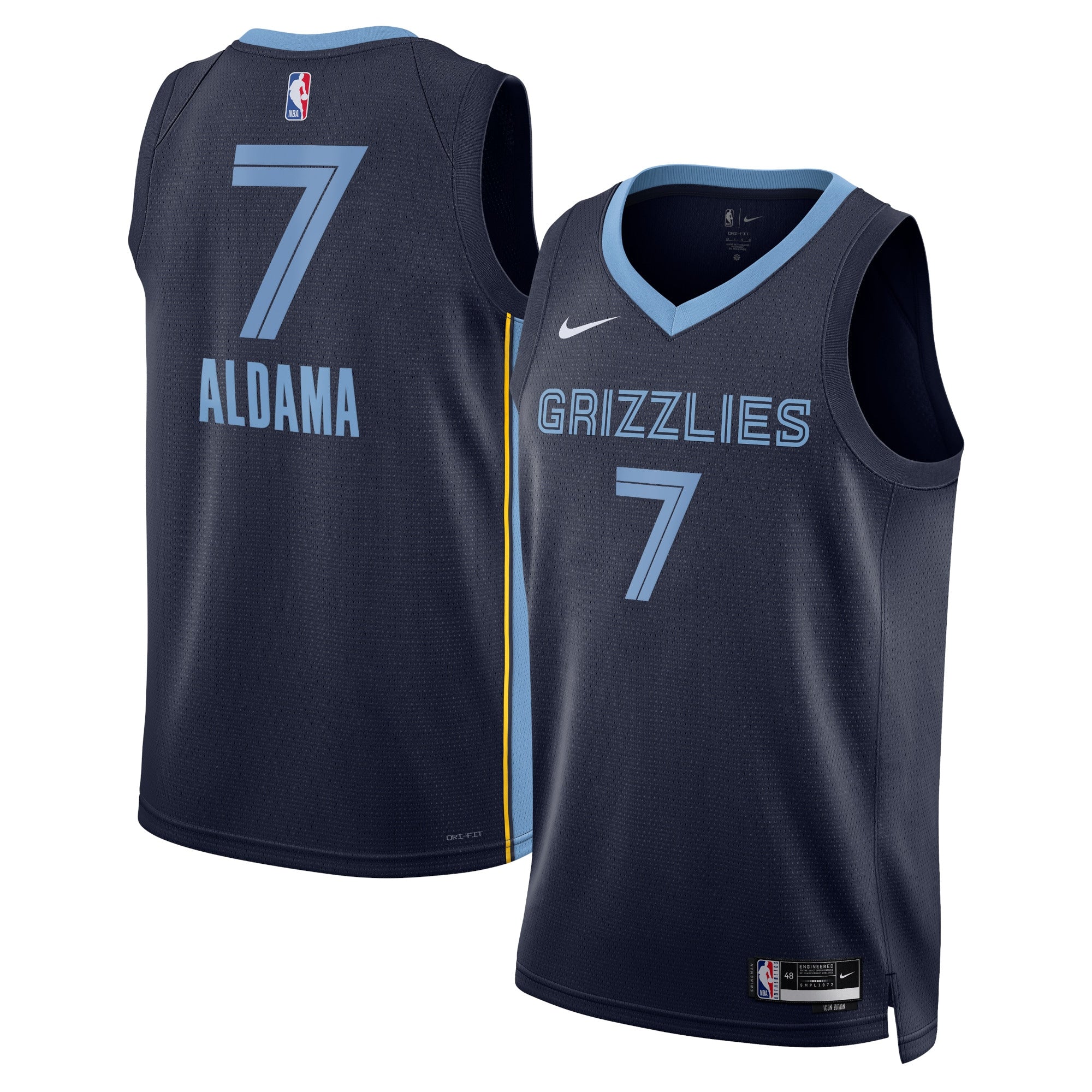 Memphis Grizzlies Nike Icon Edition Swingman Jersey - Navy - Santi Aldama - Unisex NBA Team Jersey Basketball Fan Apparel