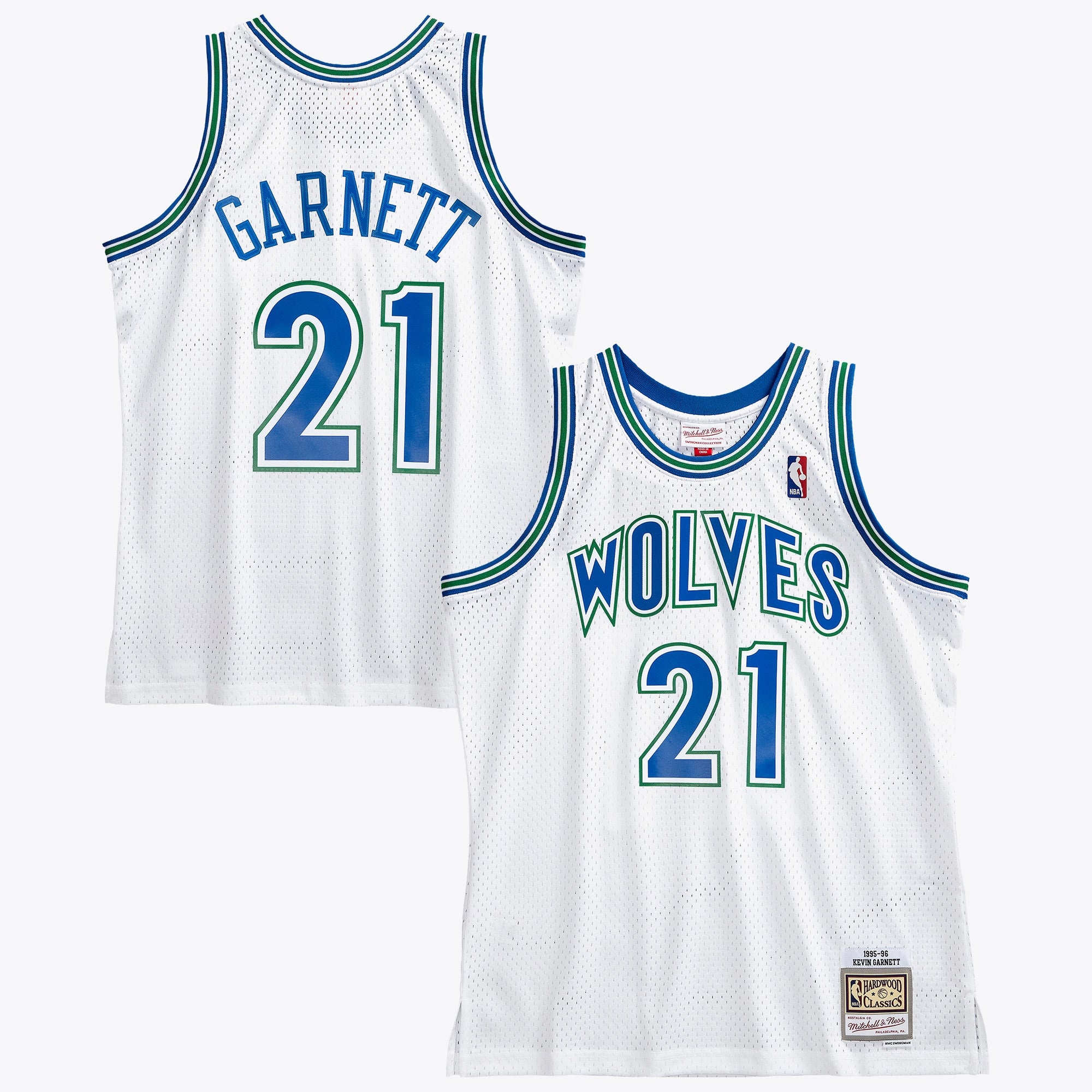 Minnesota Timberwolves Mitchell & Ness Kevin Garnett 1995 Swingman Authentic Jersey - White NBA Team Jersey Basketball Fan Apparel
