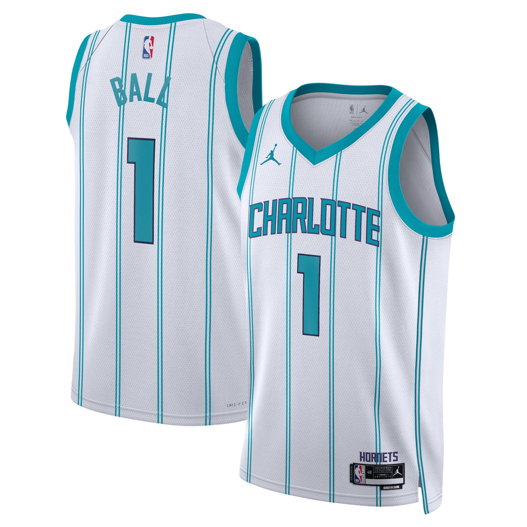 Charlotte Hornets Jordan Brand Association Edition Swingman Jersey - White - LaMelo Ball - Unisex NBA Team Jersey Basketball Fan Apparel