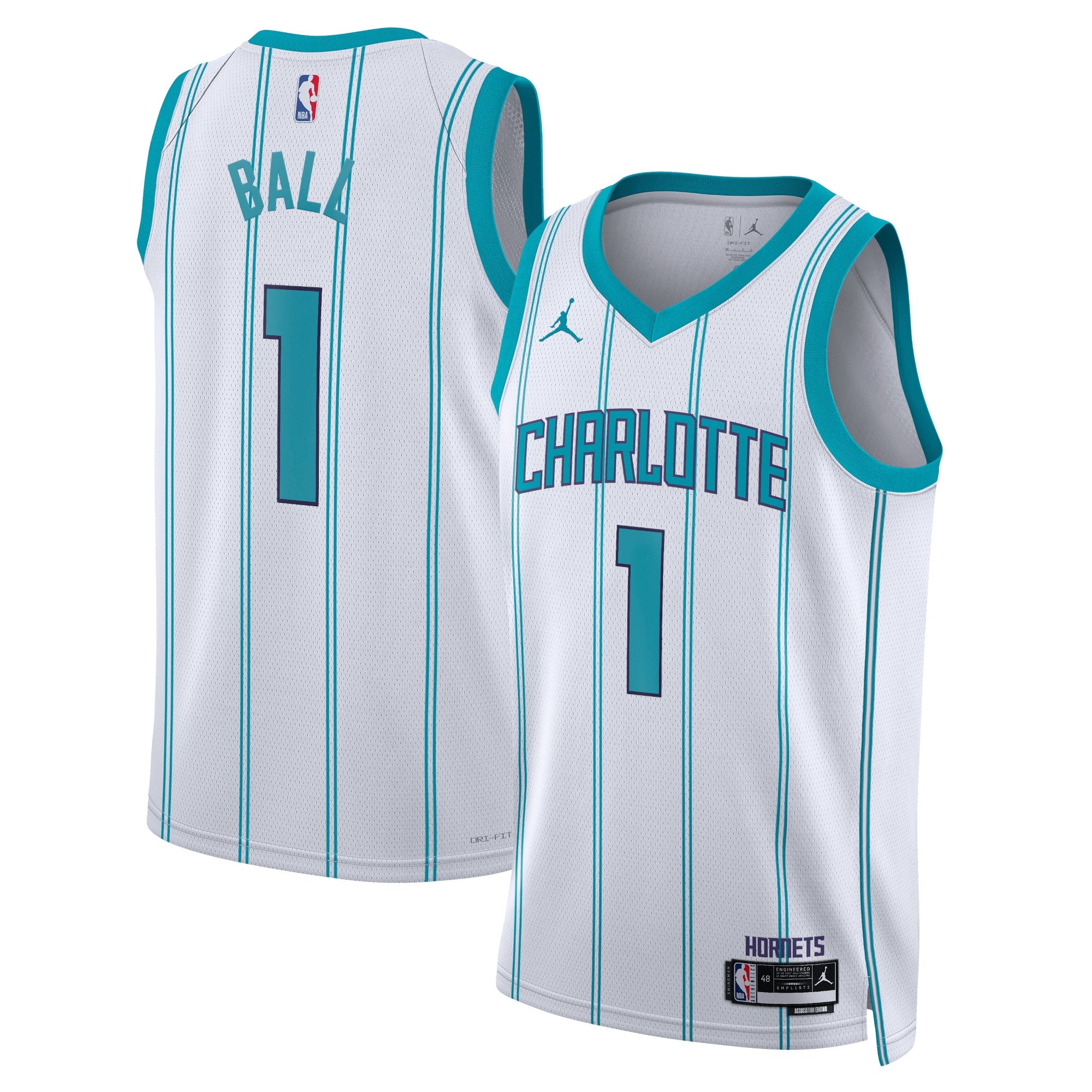 Charlotte Hornets Jordan Brand Association Edition Swingman Jersey - White - LaMelo Ball - Unisex NBA Team Jersey Basketball Fan Apparel