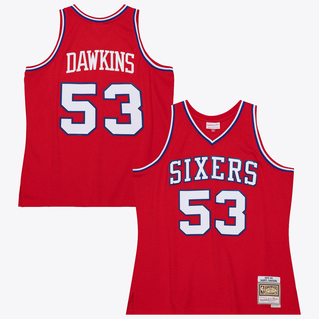 Philadelphia 76ers Mitchell & Ness Darryl Dawkins 1979 Dark Authentic Jersey - University Red NBA Team Jersey Basketball Fan Apparel