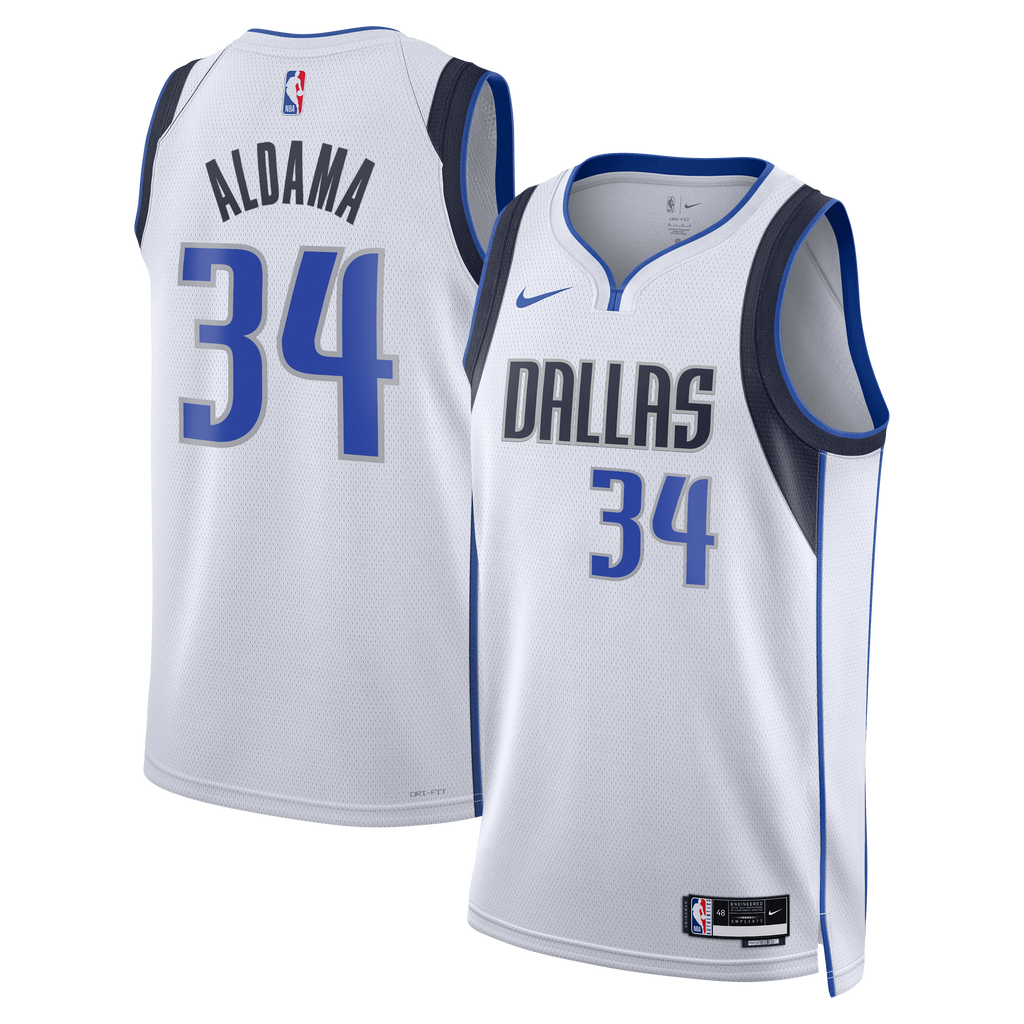 Dallas Mavericks Nike Association Edition Swingman Jersey - White - Santi Aldama - Unisex NBA Team Jersey Basketball Fan Apparel