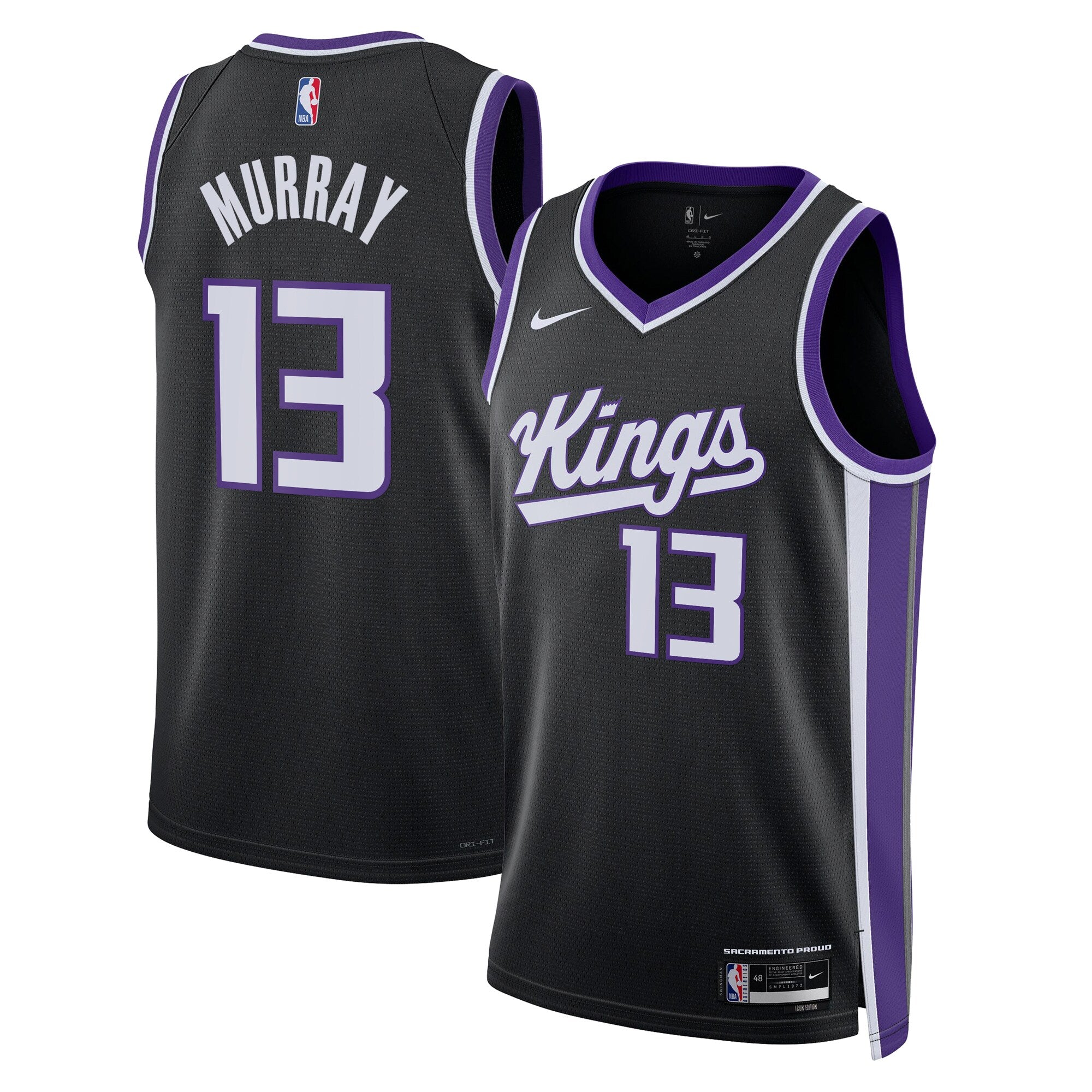 Sacramento Kings Nike Icon Edition Swingman Jersey - Black - Keegan Murray - Unisex NBA Team Jersey Basketball Fan Apparel