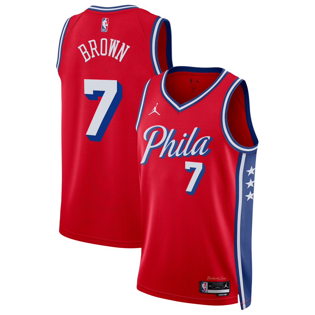 hiladelphia 76ers Jordan Brand Statement Edition Swingman Jersey - Red - Jaylen Brown - Unisex NBA Team Jersey Basketball Fan Apparel