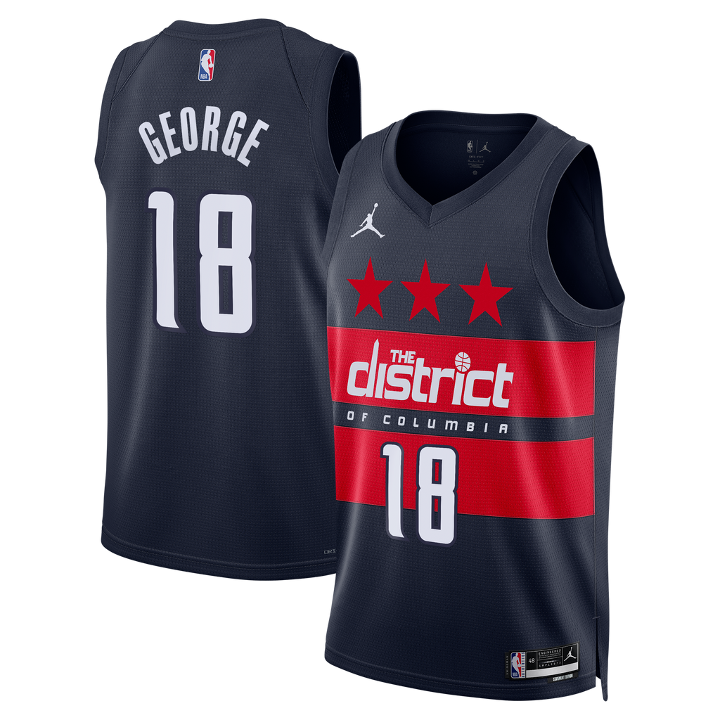 Washington Wizards Jordan Brand Statement Edition Swingman Jersey - Navy - Kyshawn George - Men's NBA Team Jersey Basketball Fan Apparel