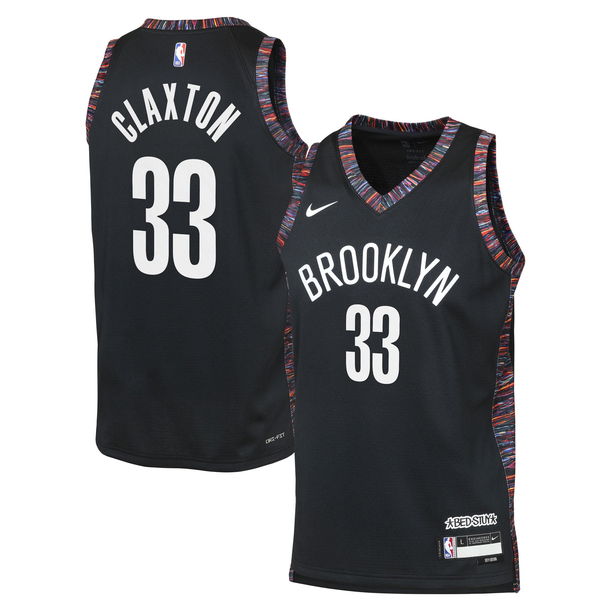 Brooklyn Nets Nike 2025/26 City Edition Swingman Jersey - Black - Nic Claxton - Youth NBA Team Jersey Basketball Fan Apparel