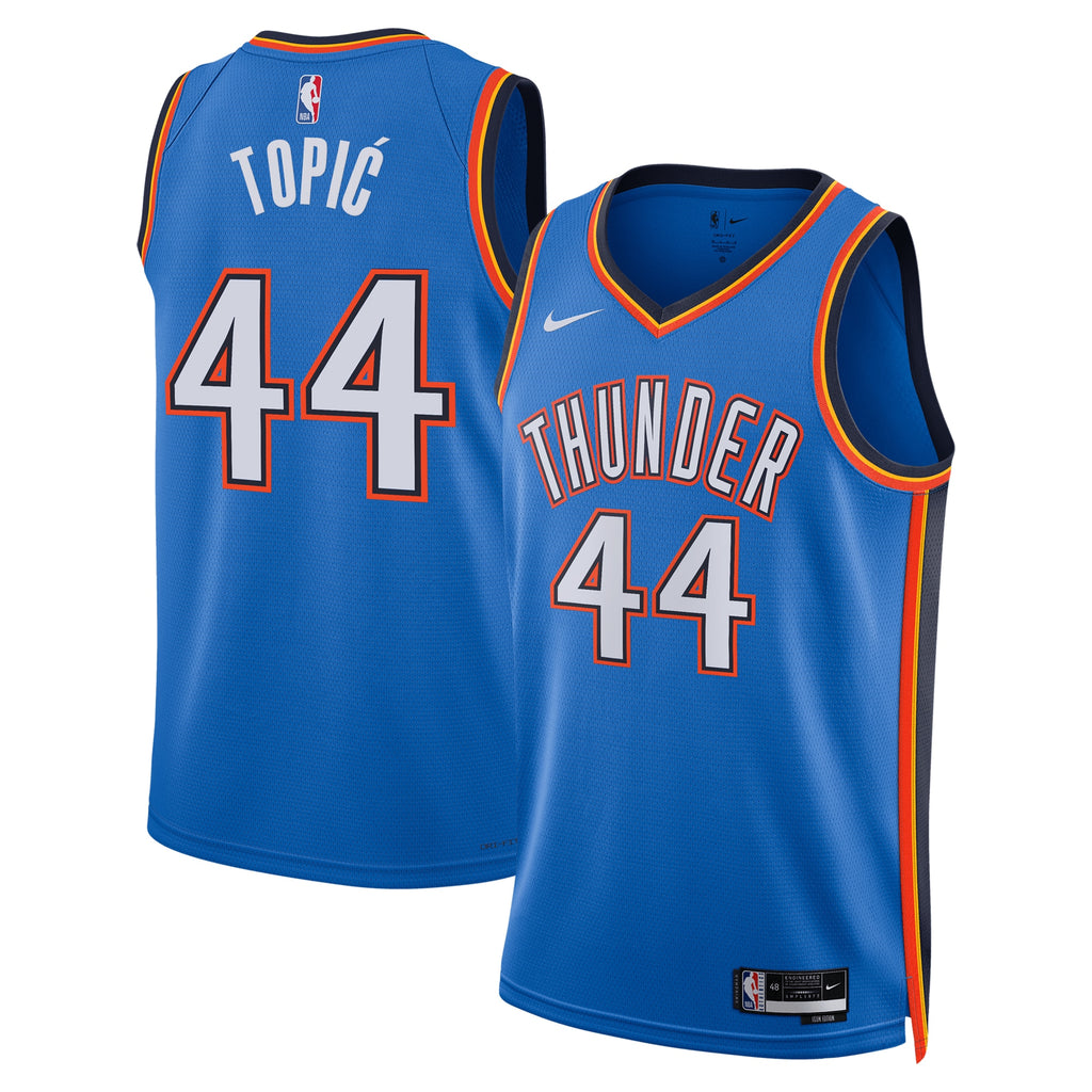Oklahoma City Thunder Nike Icon Swingman Jersey - Blue - Nikola Topić - Unisex NBA Team Jersey Basketball Fan Apparel