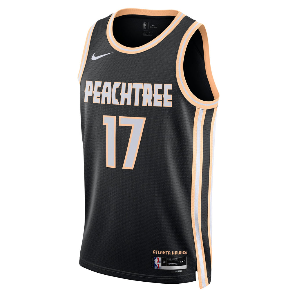 Atlanta Hawks Nike 2025/26 City Edition Swingman Jersey - Black - Onyeka Okongwu - Unisex NBA Team Jersey Basketball Fan Apparel