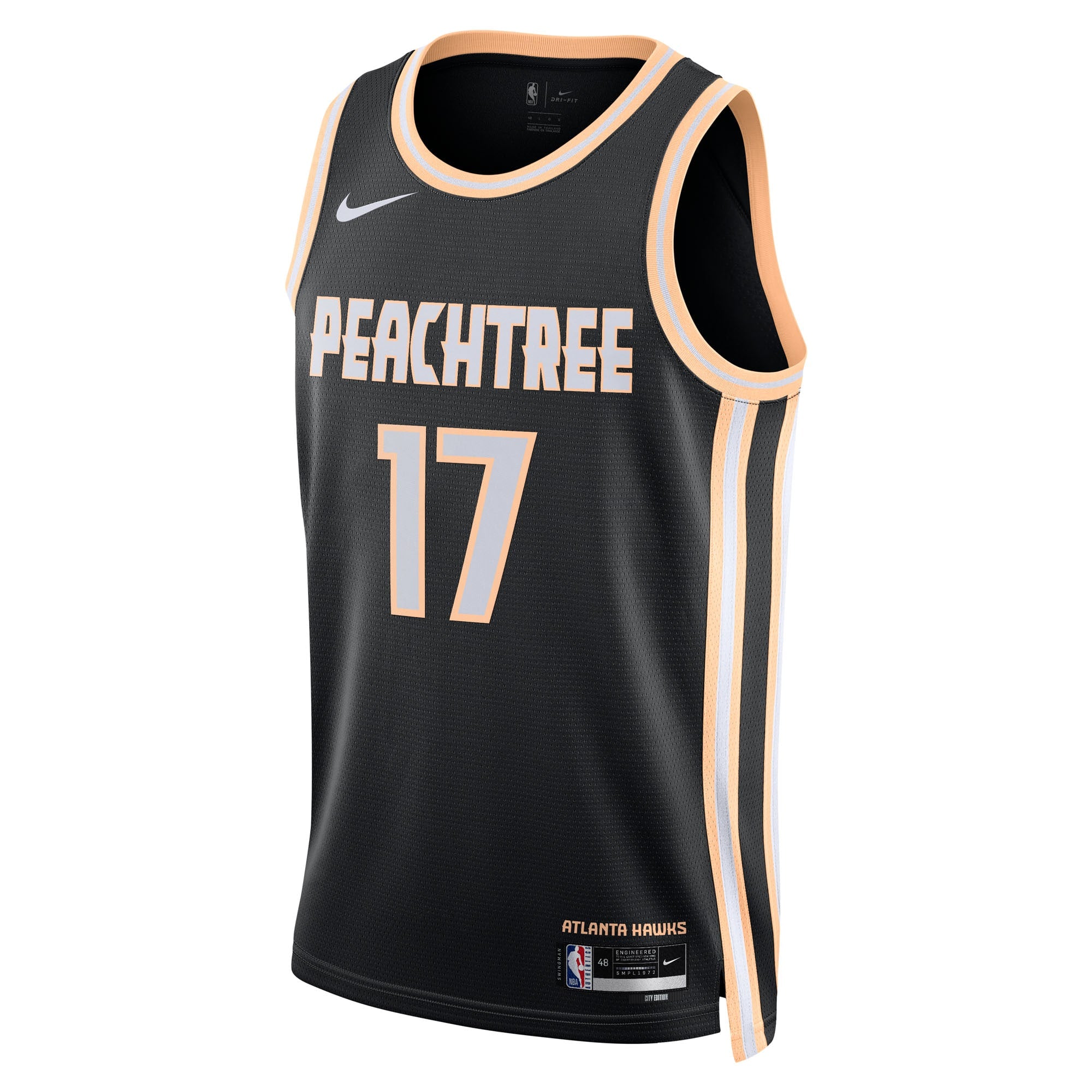 Atlanta Hawks Nike 2025/26 City Edition Swingman Jersey - Black - Onyeka Okongwu - Unisex NBA Team Jersey Basketball Fan Apparel